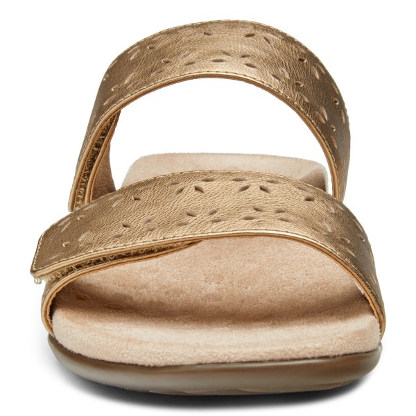 Vionic Sandals Ireland - Randi Slide Sandal Gold - Womens Shoes In Store | OXHQS-2478